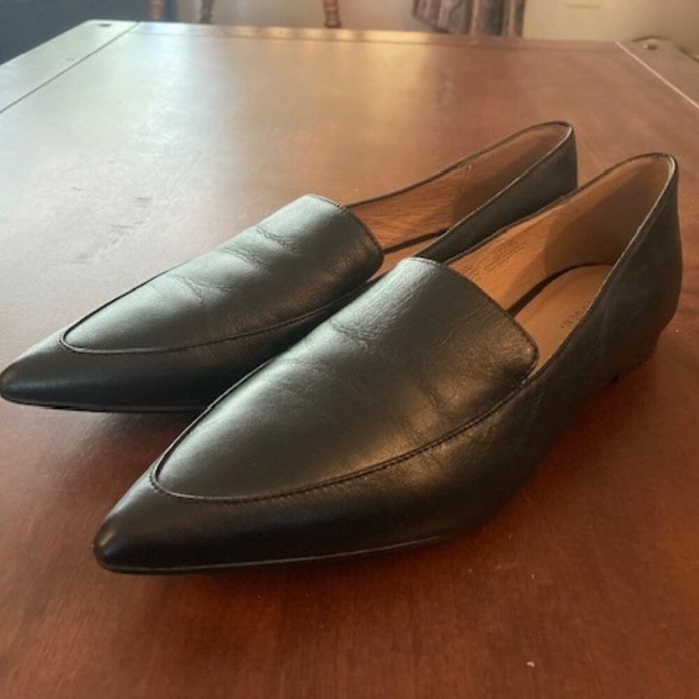 Halogen Black Leather Flats